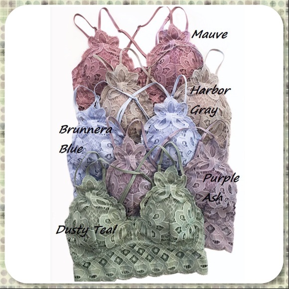 Restocked Boho Floral Anemone Light Taupe Soft Lace Bralette - Picture 6 of 6